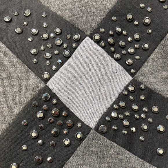 Bob Mackie Vintage Strapless Dress Grey With Rhinestones Size 8 - Picture 4 of 7